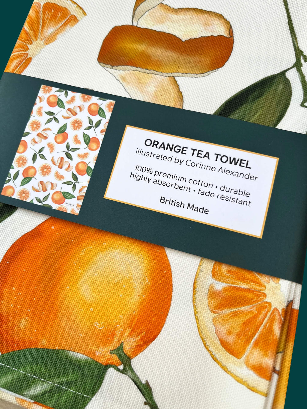 Orange Tea Towel 100% Cotton