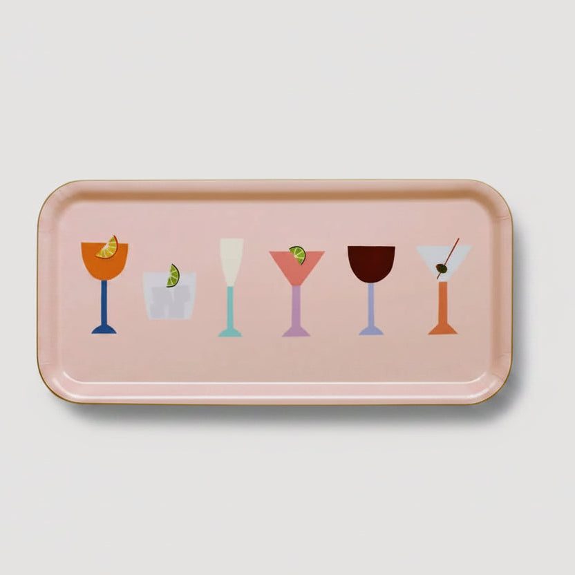 Cocktails Rectangular Serving Tray