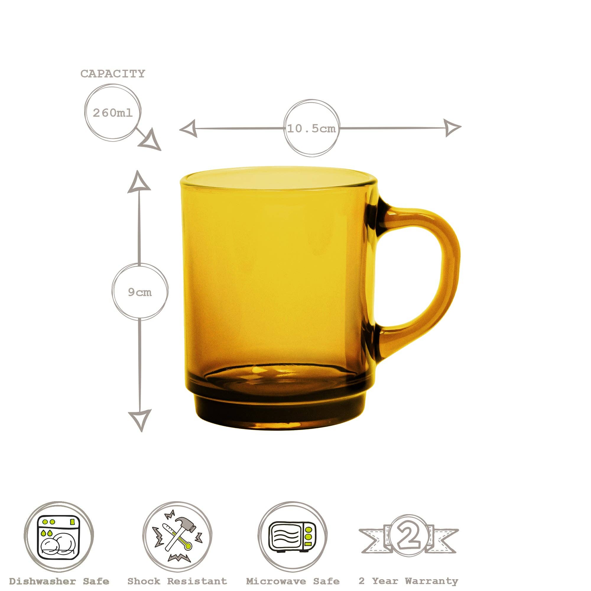 Versailles Coffee Glass Amber