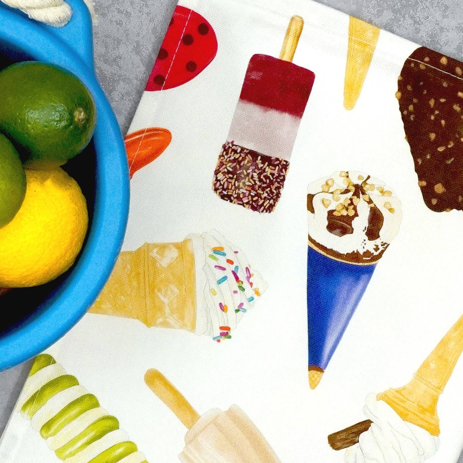 Ice Cream Tea Towel 100% Cotton