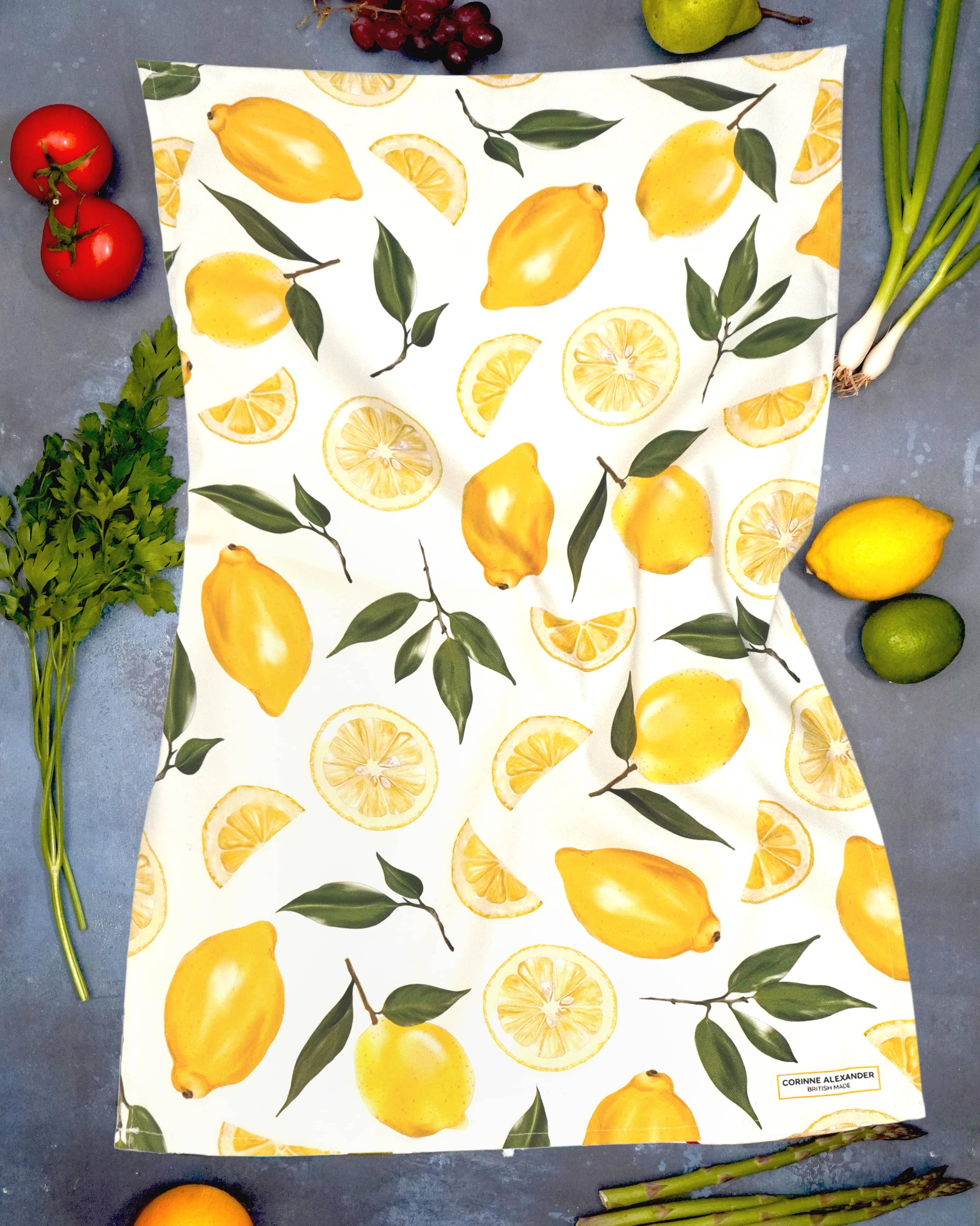 Lemon Tea Towel 100% Cotton