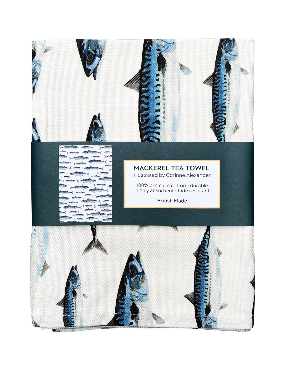Mackerel Tea Towel 100% Cotton
