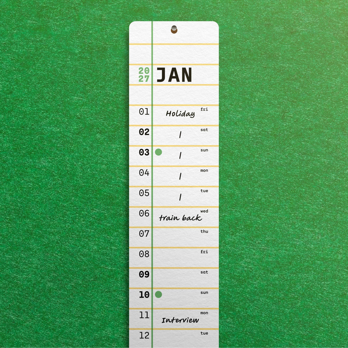 Mat Cuk 2027 Slim Squared Wall Calendar, Orange